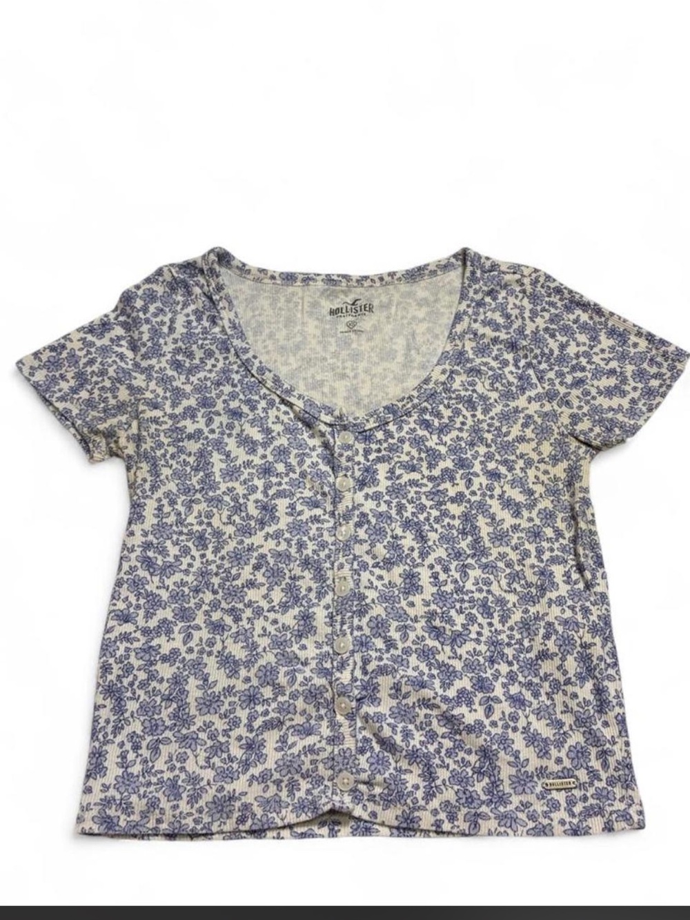 HOLLISTER- blue floral button up shirt - Size:
XS.